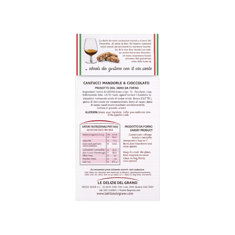 CANTUCCI MANDORLE E CIOCCOLATO LE DELIZIE DEL GRANO ALTAMURA