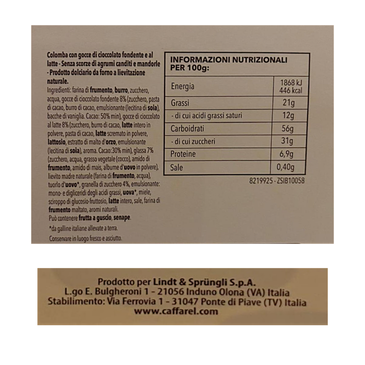 COLOMBA WITH CAFFAREL CHOCOLATE CHIPS