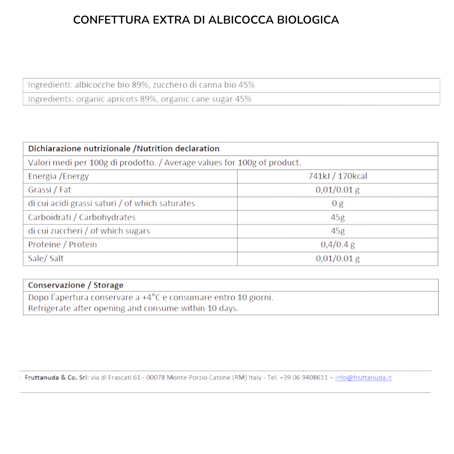 CONFETTURA EXTRA DI ALBICOCCA BIO FRUTTANUDA