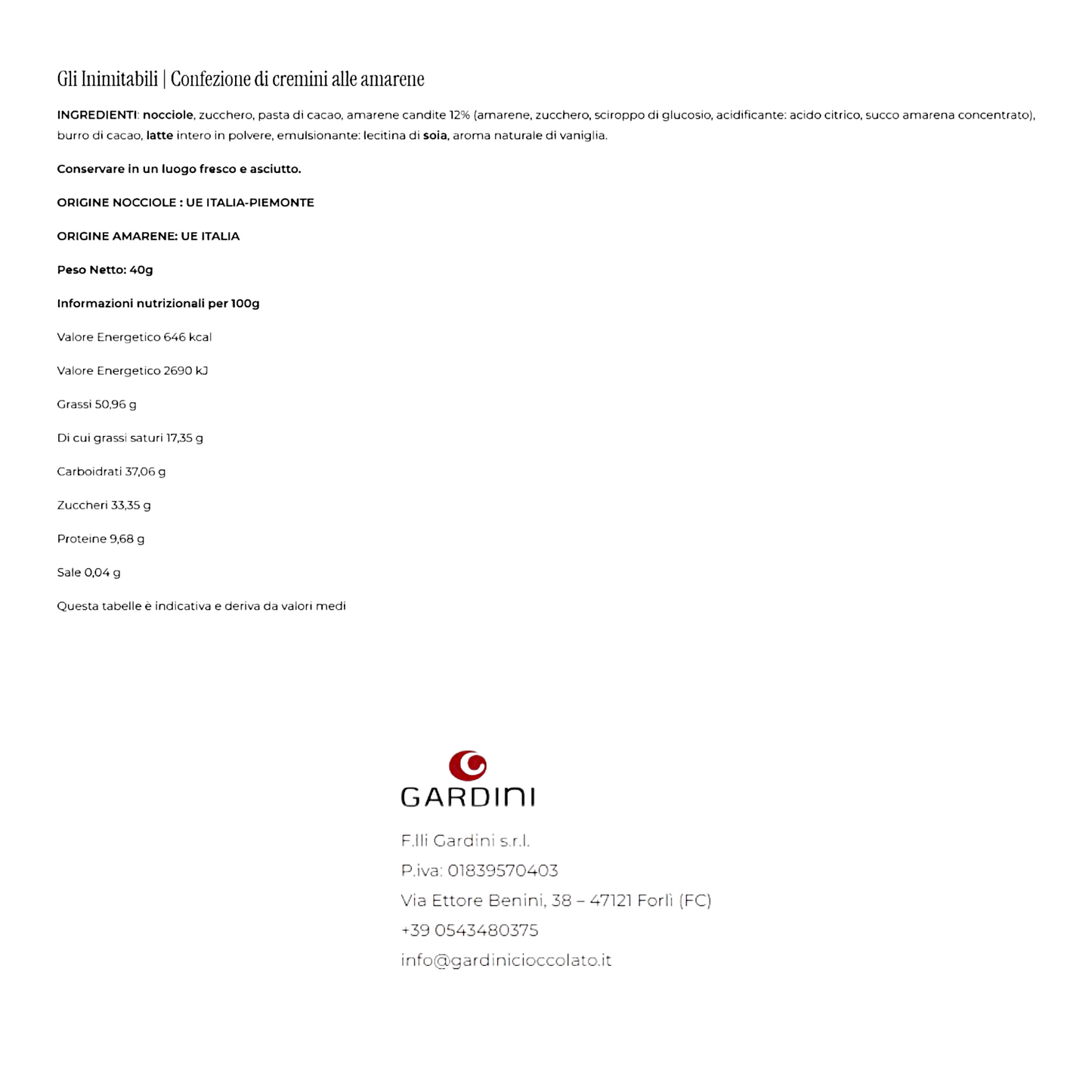 GARDINI “A CREMINO IS FOREVER” PACKAGE