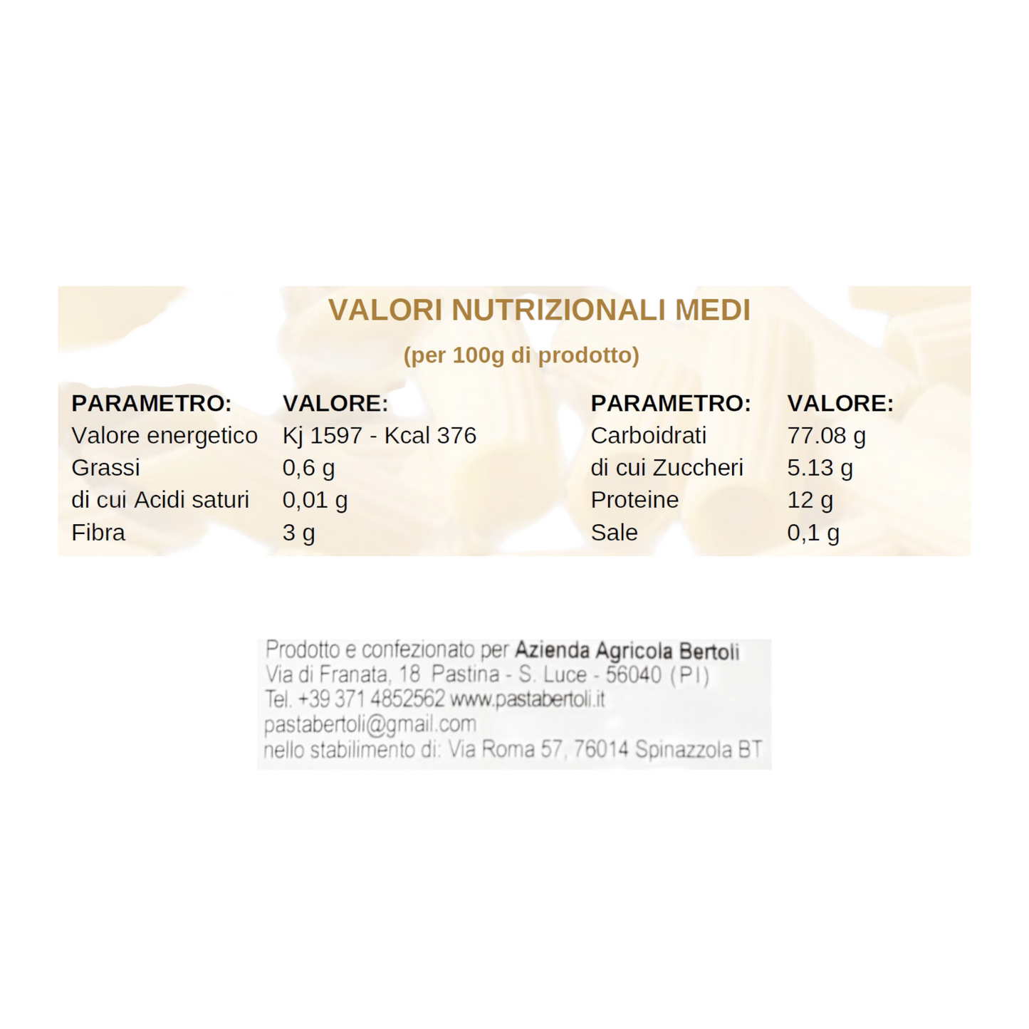 PASTA ARTIGIANALE GRANO DURO FUSILLI BIOLOGICI TRAFILA AL BRONZO