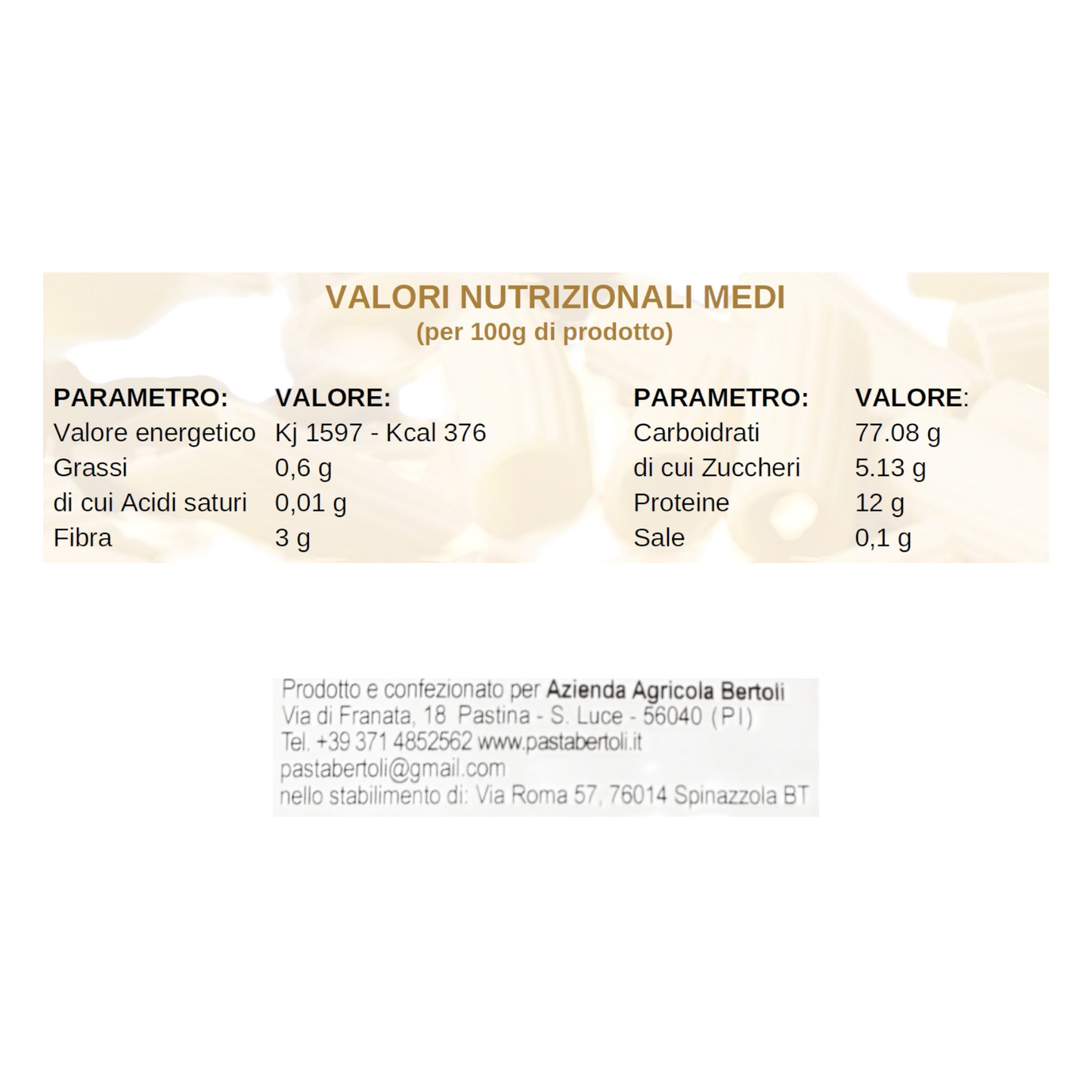 PASTA ARTIGIANALE GRANO DURO PENNETTE BIOLOGICHE TRAFILATE AL BRONZO