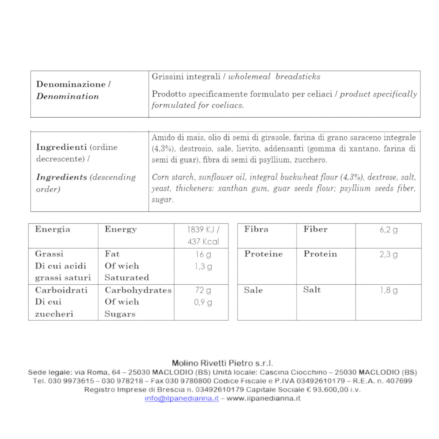 GRISSINI INTEGRALI SENZA GLUTINE IL PANE DI ANNA