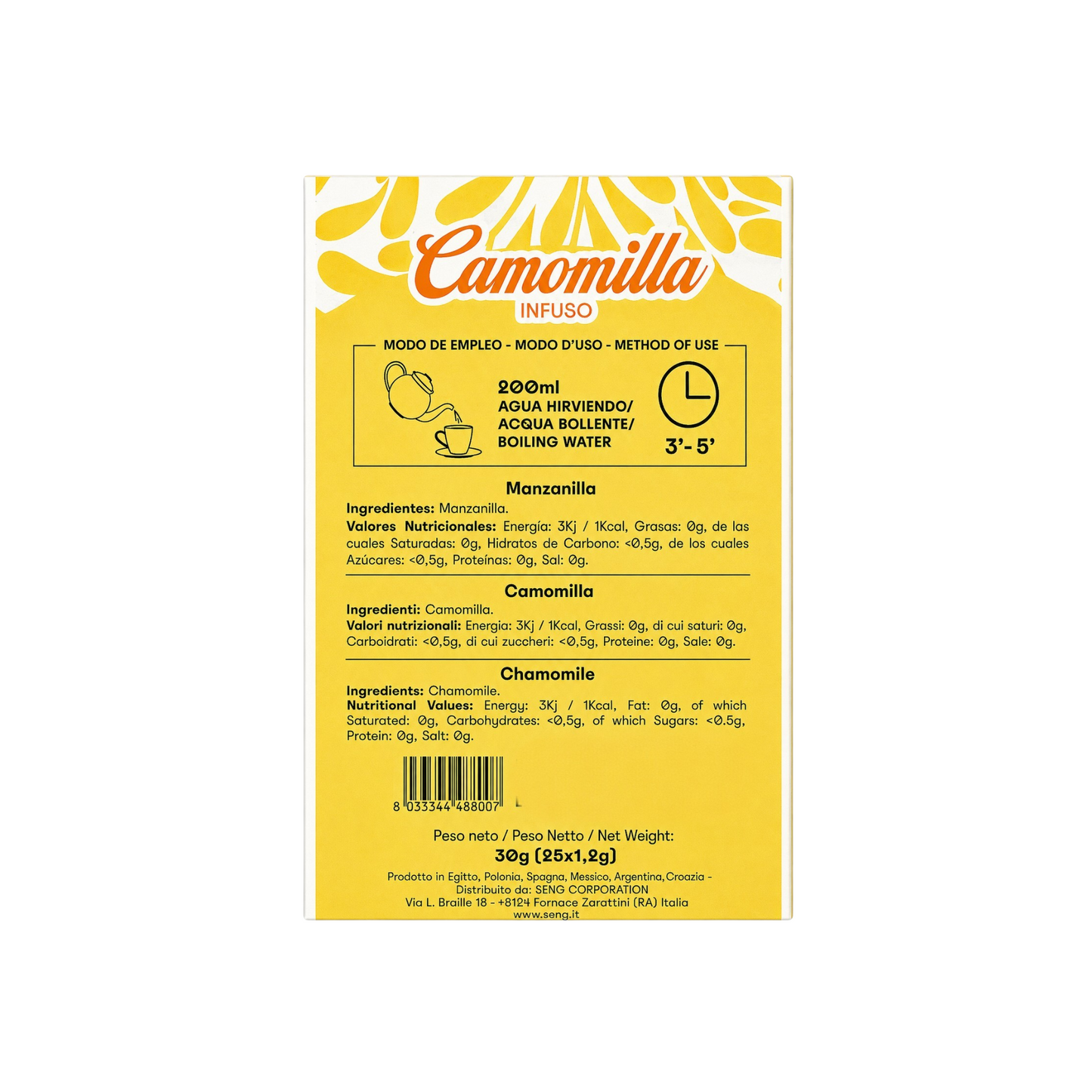 INFUSION TIME FAST – TISANA IN FILTRO CAMOMILLA SENG