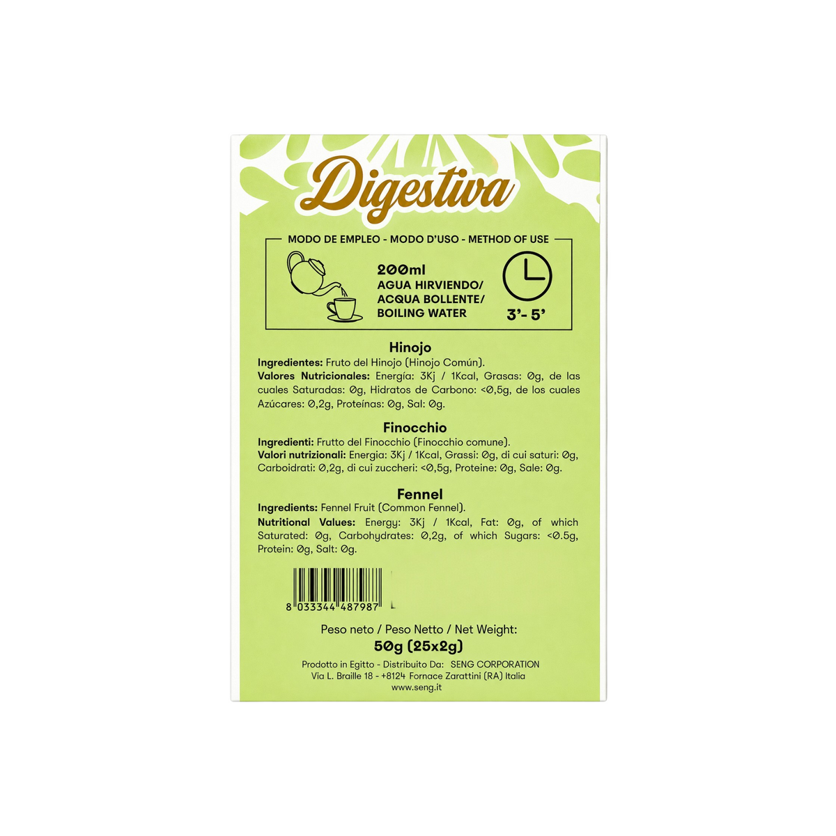INFUSION TIME FAST – TISANA IN FILTRO DIGESTIVA SENG