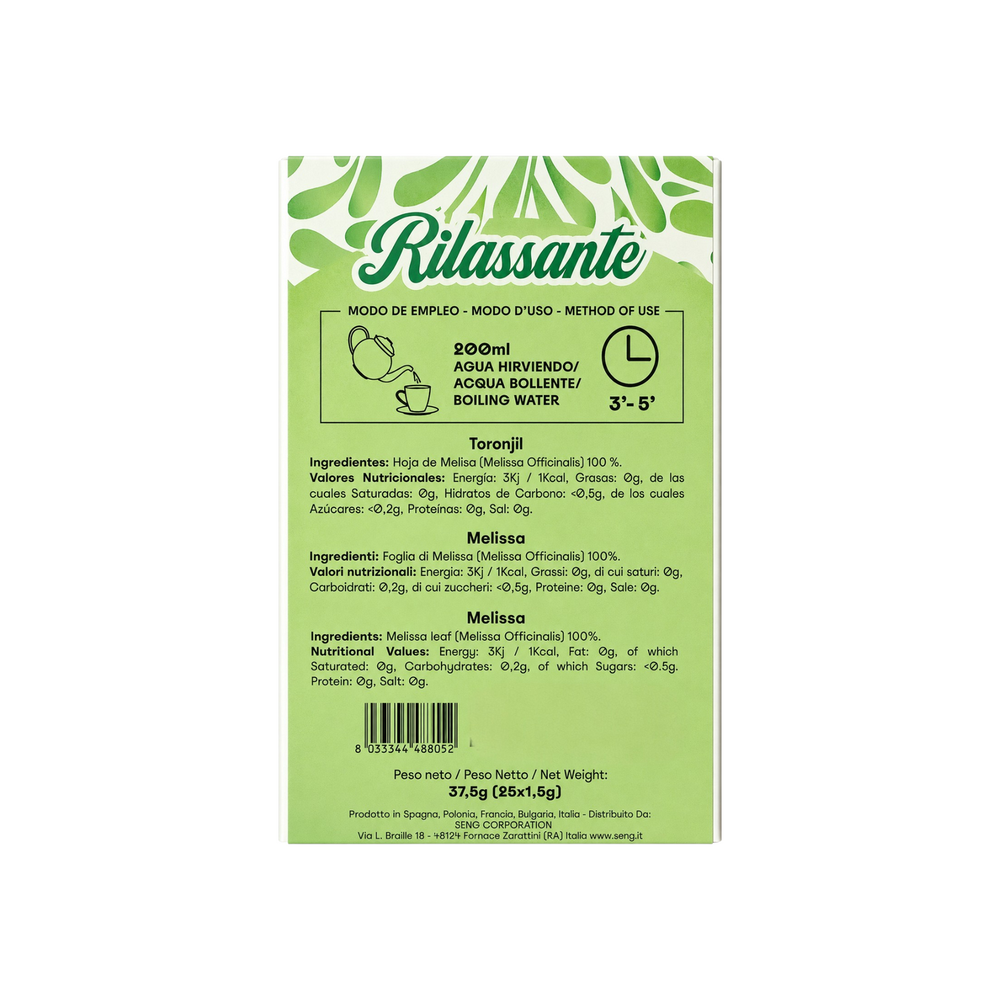 INFUSION TIME FAST – TISANA IN FILTRO RILASSANTE SENG