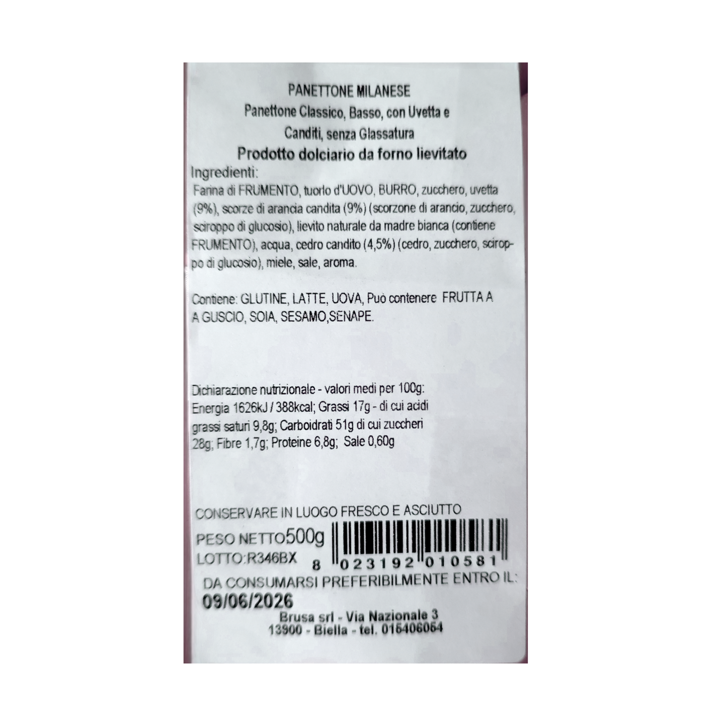 PANETTONE MILANESE BASSO