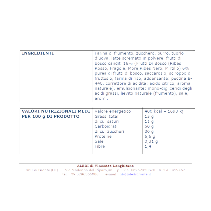 PANETTONE WITH BERRIES ALEDI