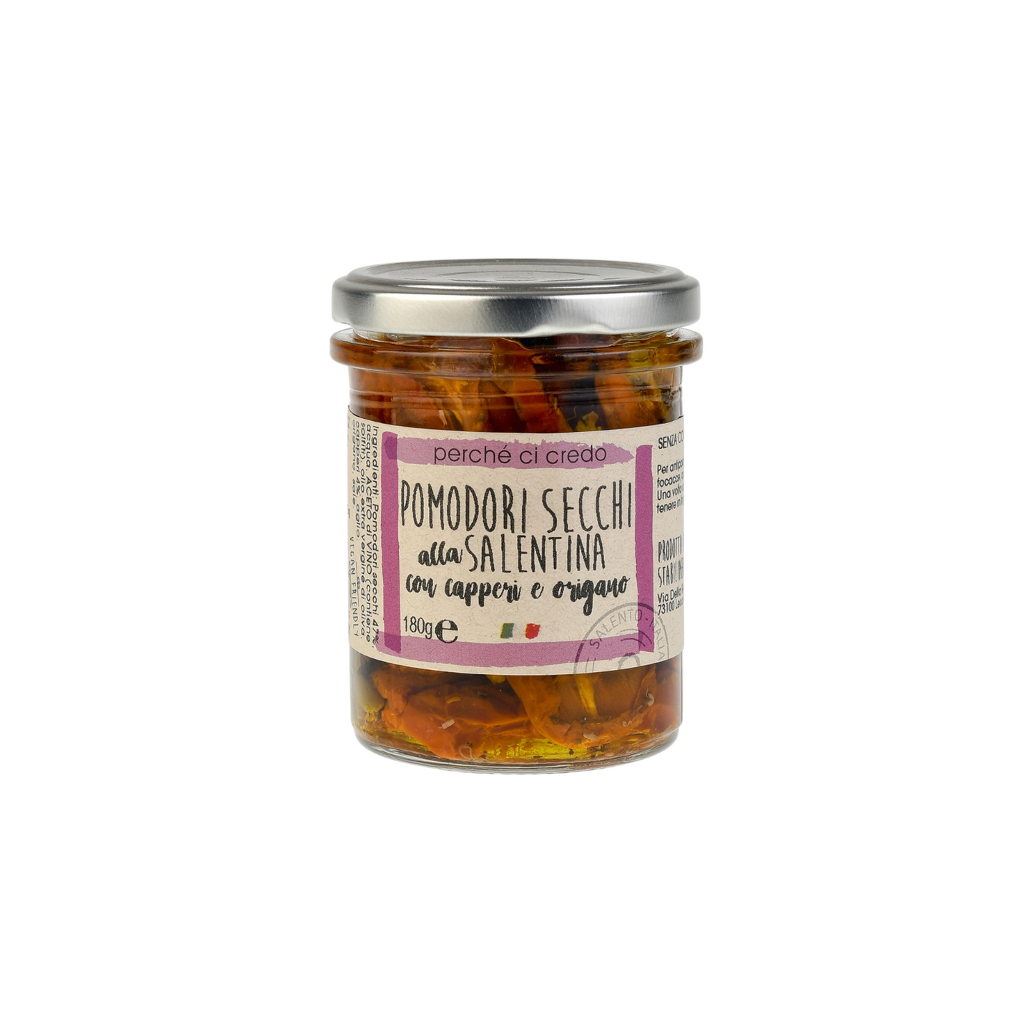 POMODORI SECCHI ALLA SALENTINA CON CAPPERI E ORIGANO IN OLIO EXTRA VERGINE DI OLIVA PERCHE' CI CREDO