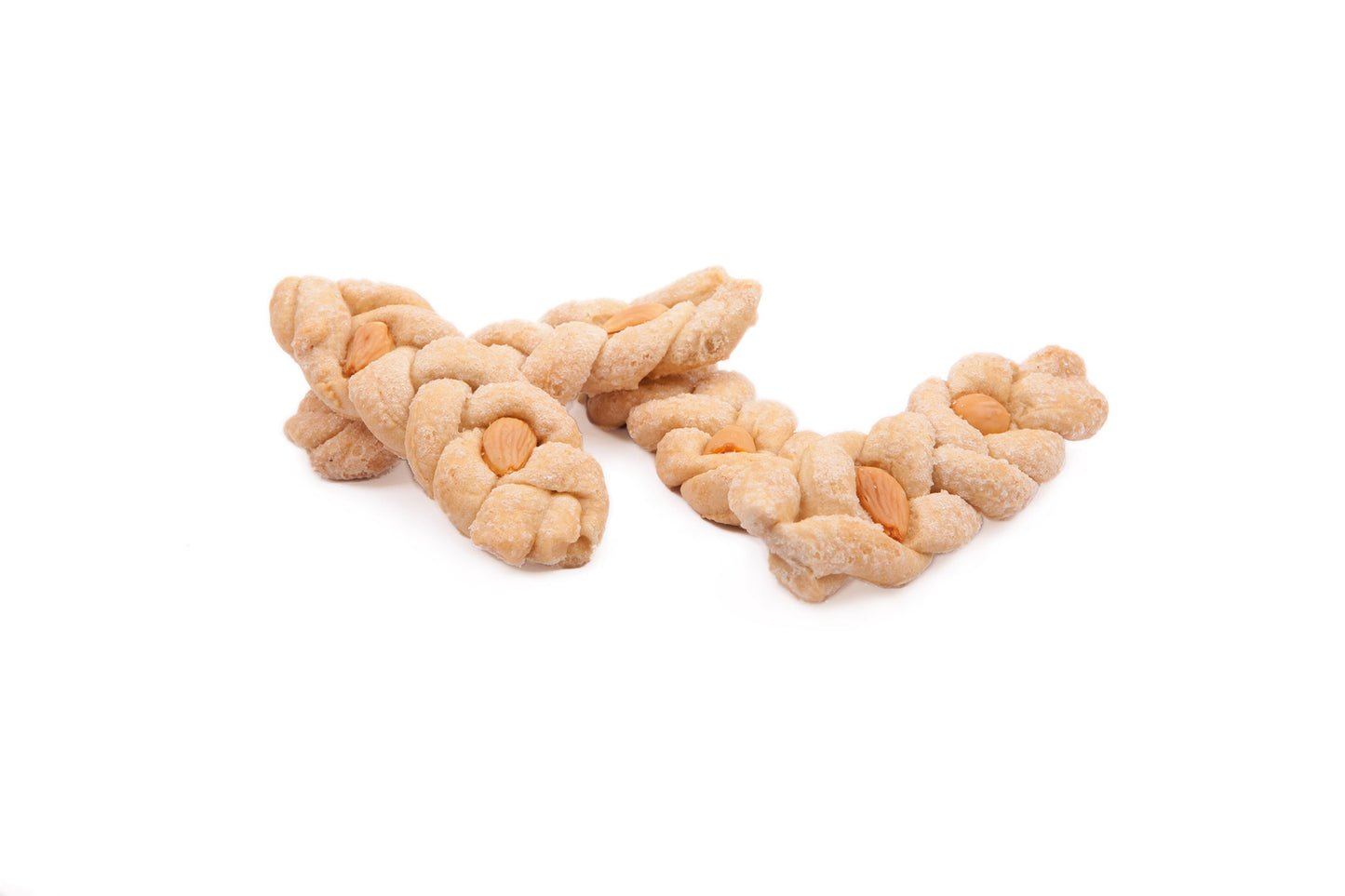 TRECCINE ZUCCHERATE CON MANDORLE