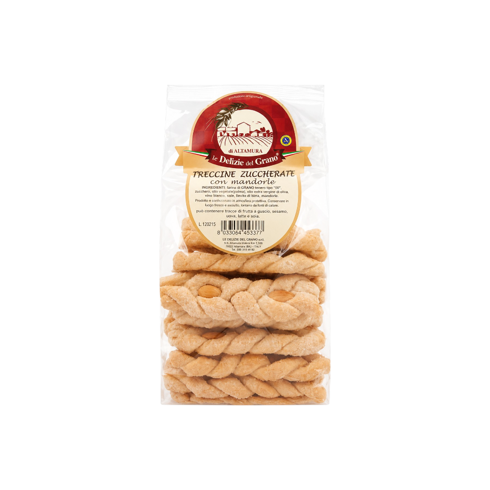TRECCINE ZUCCHERATE CON MANDORLE LE DELIZIE DEL GRANO ALTAMURA