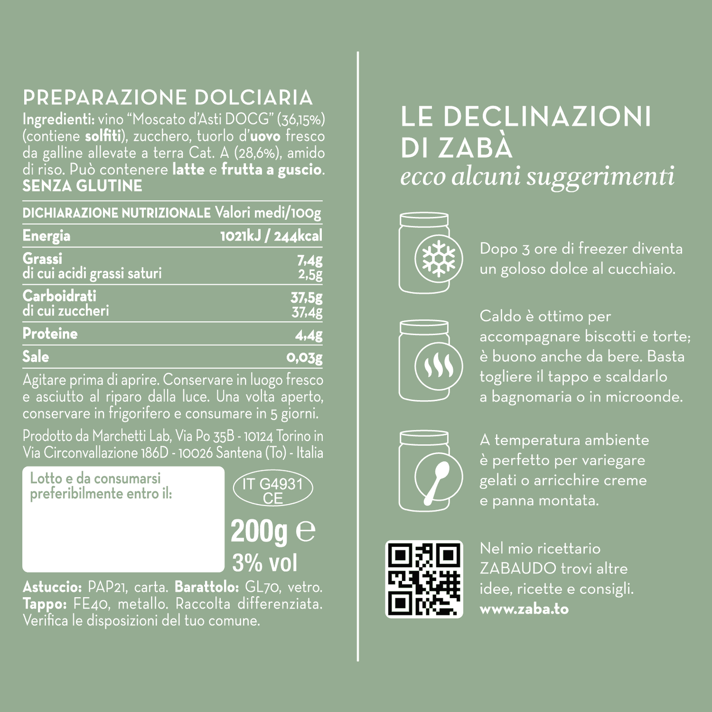 ZABAIONE AL MOSCATO LE FRONDE DI FONTANAFREDDA ALBERTO MARCHETTI