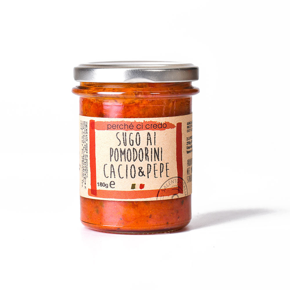 SAUCE WITH CHERRY TOMATOES AND CACIO CHEESE