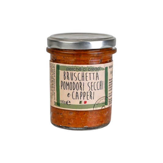 BRUSCHETTA DRIED TOMATOES AND CAPERS BECAUSE I BELIEVE IT