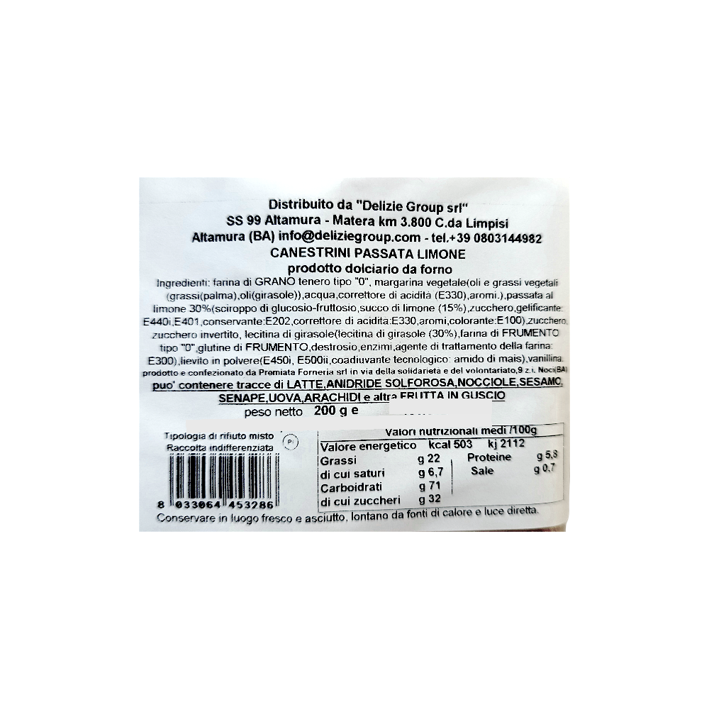 CANESTRINI AL LIMONE LE DELIZIE DEL GRANO ALTAMURA