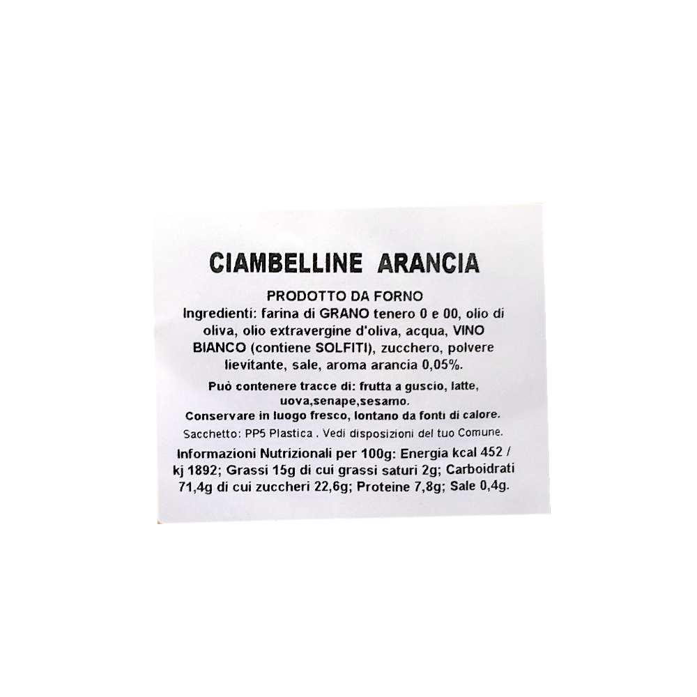 CIAMBELLINE DOLCI ALL’ARANCIA LE DELIZIE DEL GRANO ALTAMURA