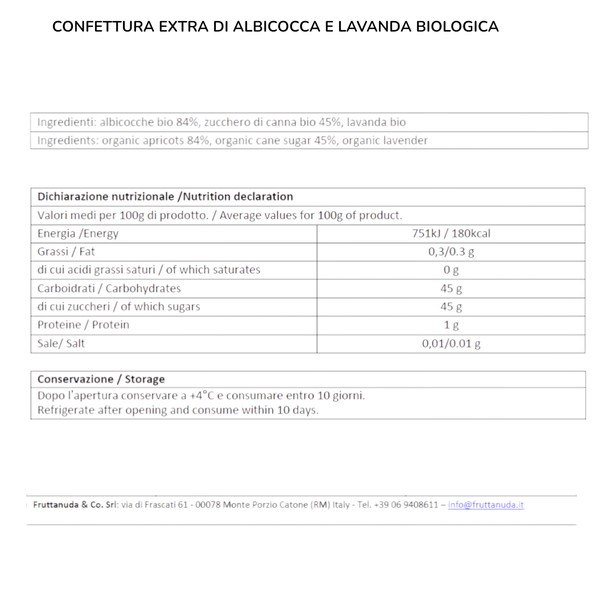 CONFETTURA EXTRA DI ALBICOCCA E LAVANDA BIO FRUTTANUDA