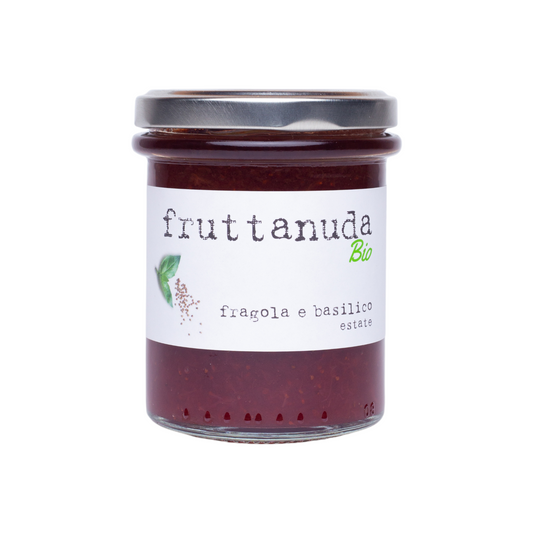 CONFETTURA EXTRA DI FRAGOLA E BASILICO BIO FRUTTANUDA