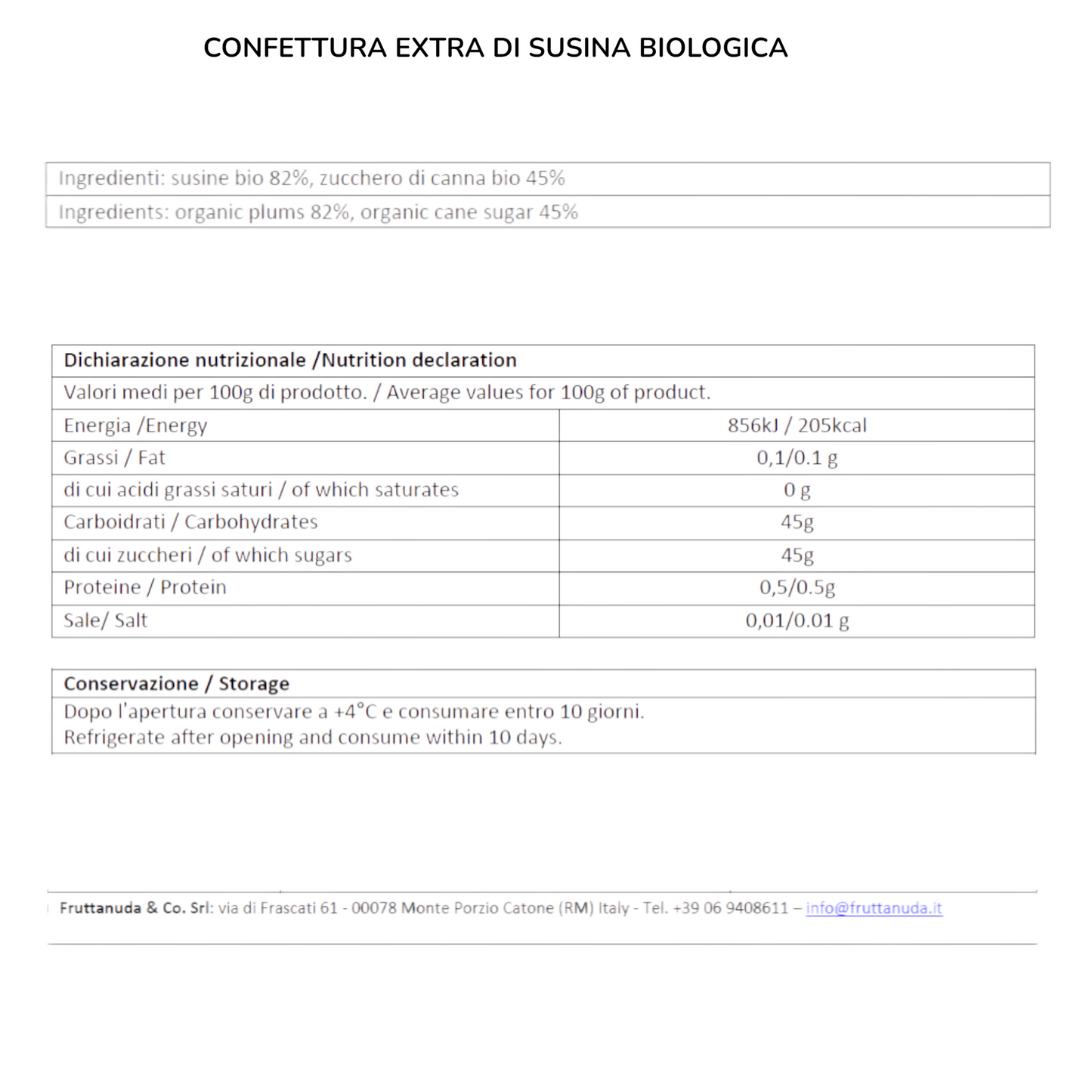 CONFETTURA EXTRA DI SUSINA BIO FRUTTANUDA
