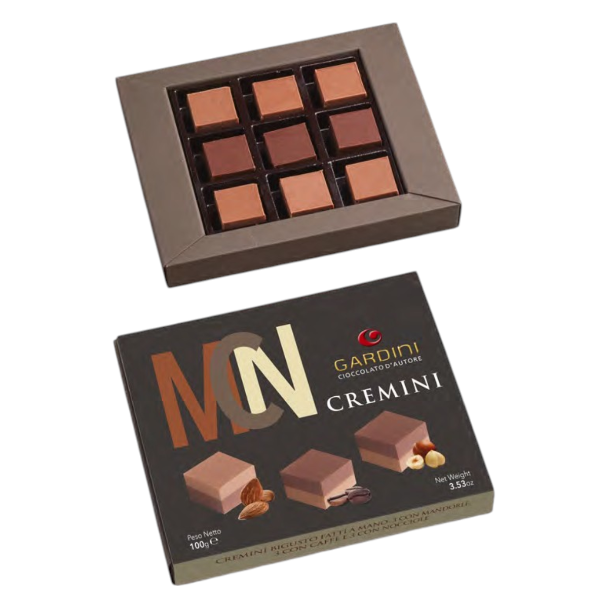 TASTING PACK OF 9 MCN CREMINI (ALMOND, COFFEE, HAZELNUT) GARDINI