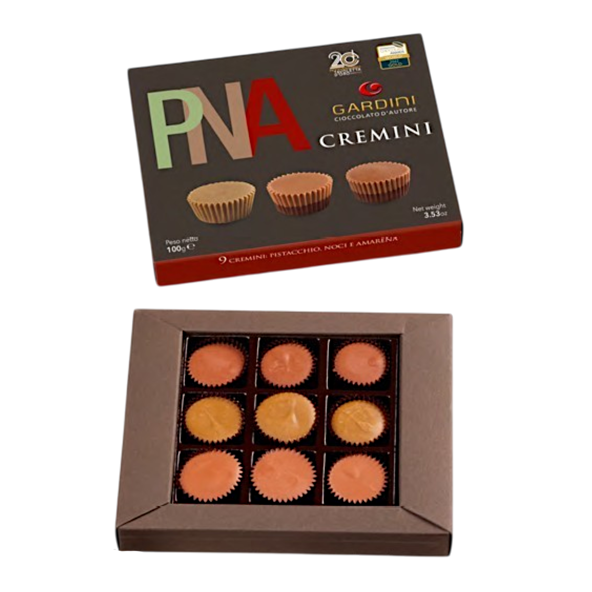 TASTING PACK OF 9 CREMINI PNA (PISTACHIO, WALNUTS, CHERRY) GARDINI