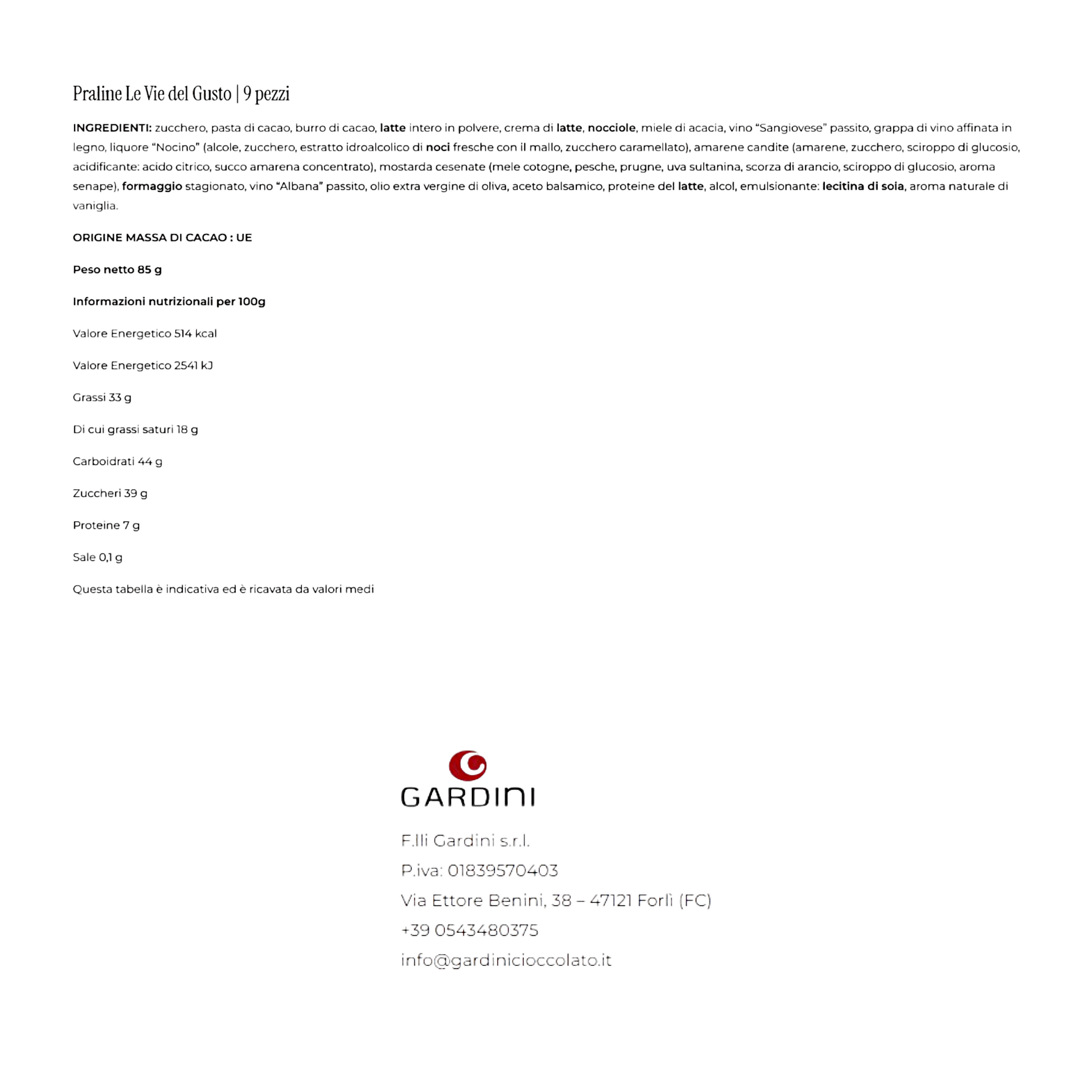 LE VIE DEL GUSTO GARDINI TASTING PACK