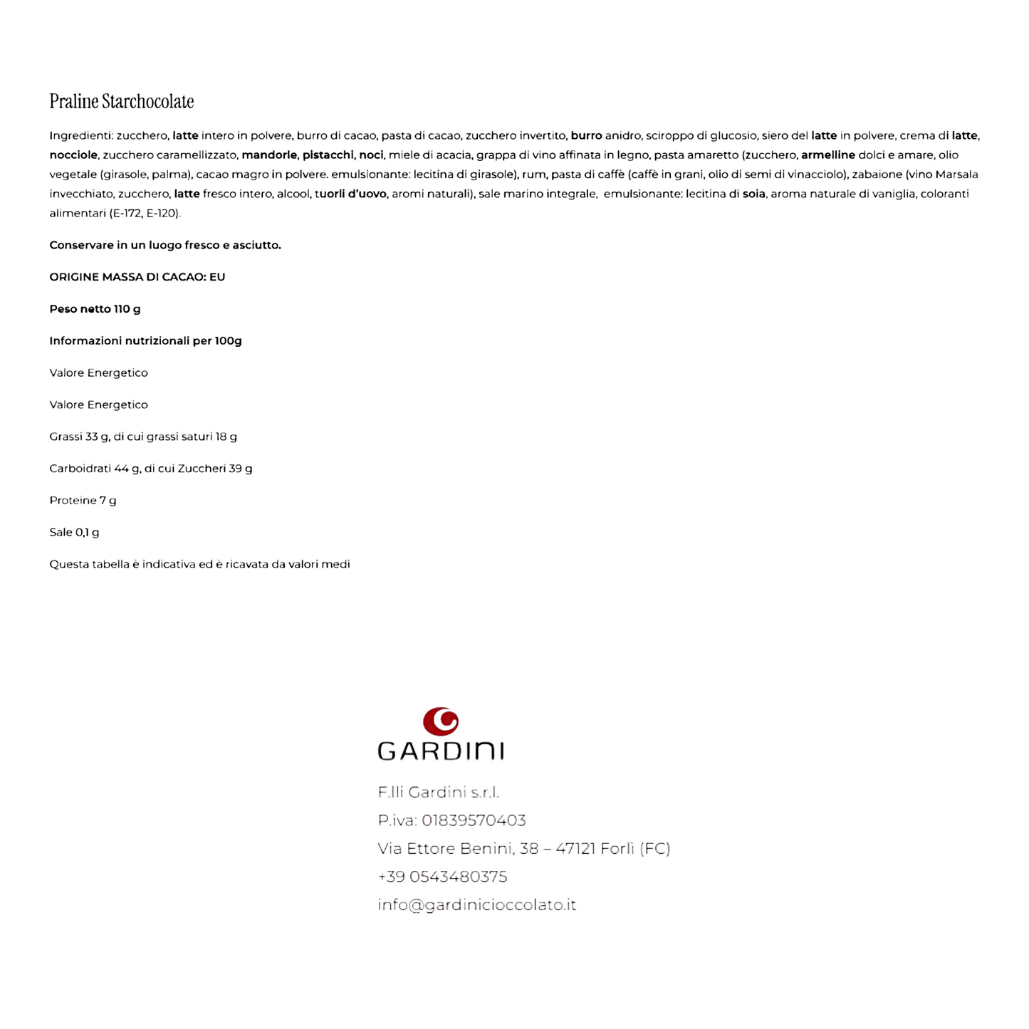 STARCHOCOLATE GARDINI TASTING PACK
