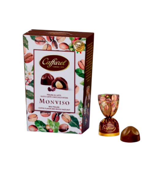 MONVISO CAFFÈ CORNET – CHOCOLATES WITH COFFEE AND HAZELNUT FILLING AND A WHOLE HAZELNUT CAFFAREL
