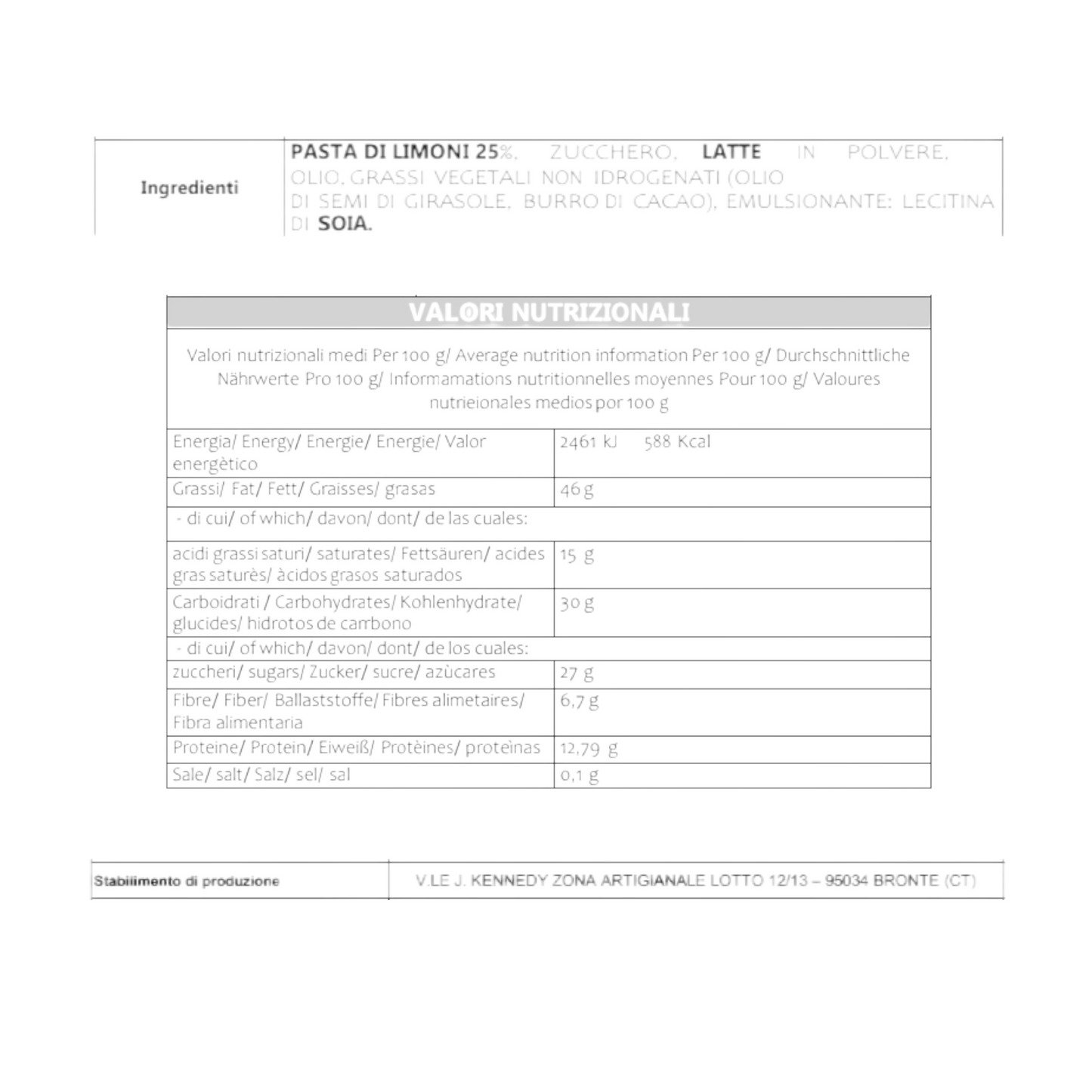 CREMA DI LIMONI DI SICILIA ALEDI BRONTE