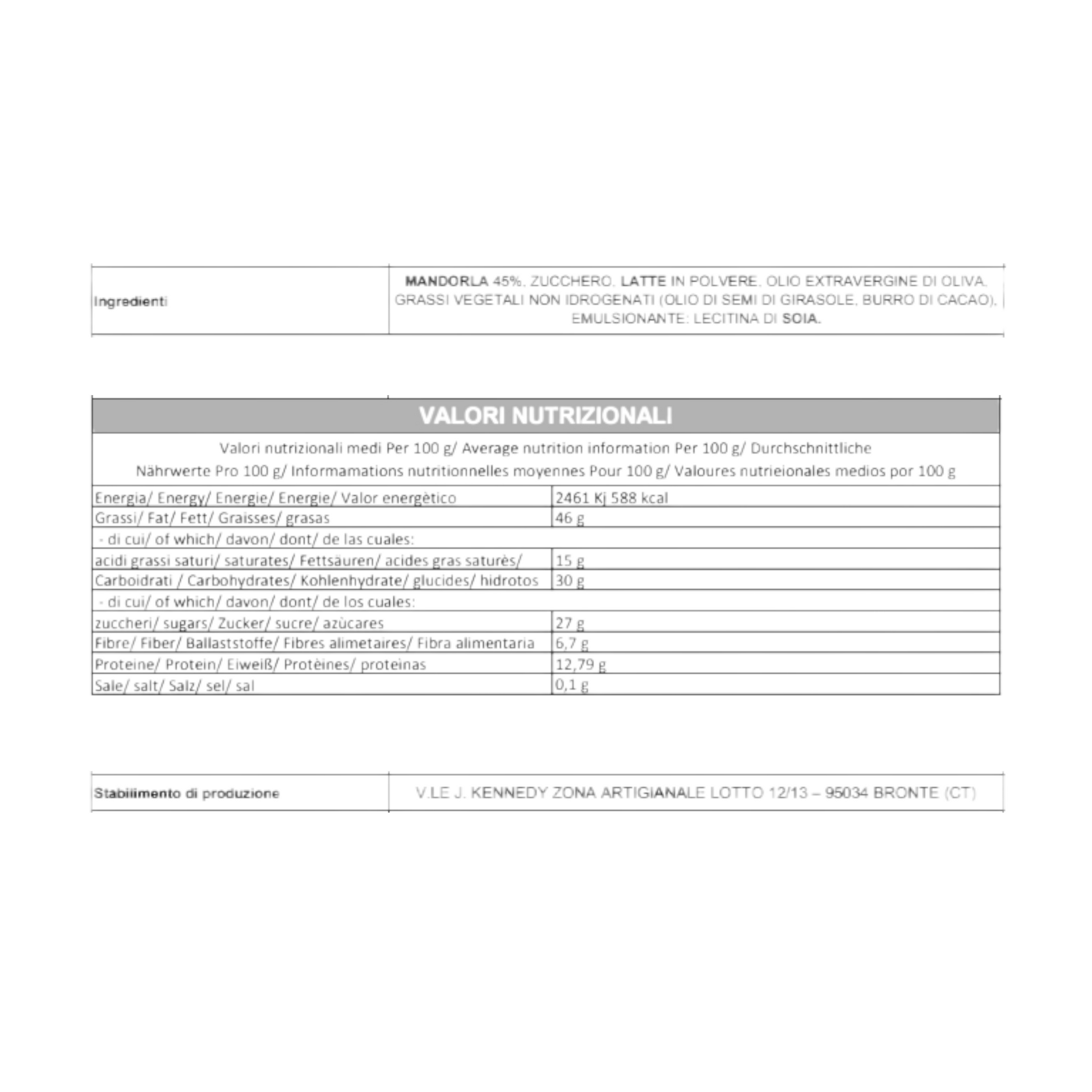 CREMA DI MANDORLE DI SICILIA ALEDI BRONTE