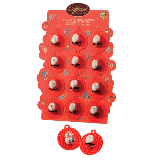 HOLLOW MILK CHOCOLATE SANTA ORNAMENT CAFFAREL