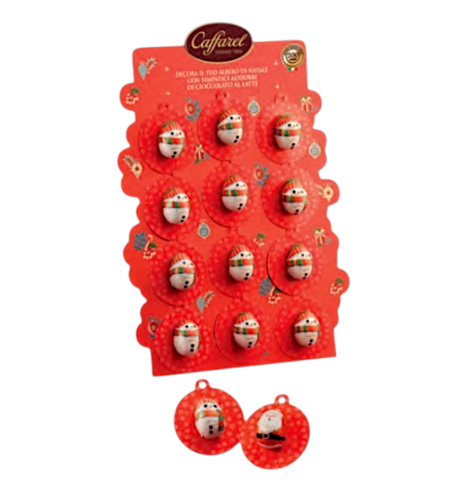 HOLLOW MILK CHOCOLATE SNOWMAN ORNAMENT CAFFAREL