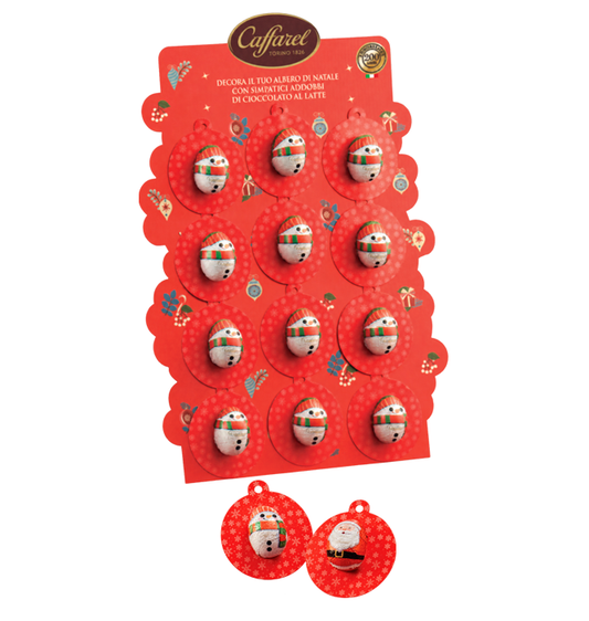 HOLLOW MILK CHOCOLATE SNOWMAN ORNAMENT CAFFAREL