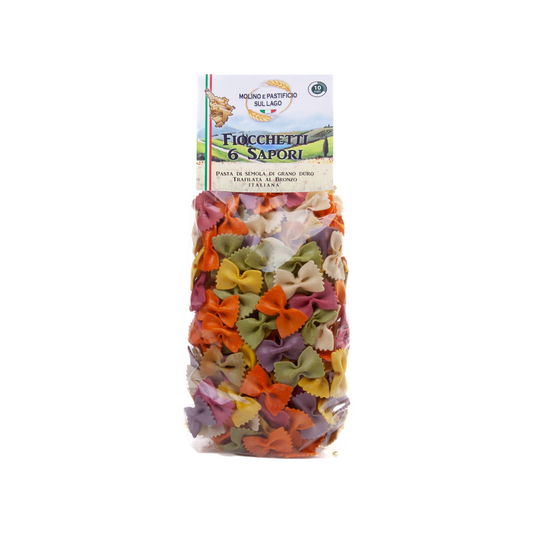 PASTA COLORATA FIOCCHETTI 6 SAPORI TRAFILATA AL BRONZO