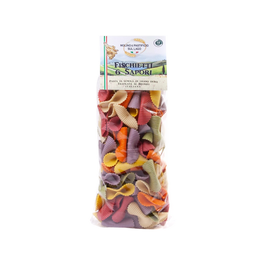 PASTA COLORATA ARTIGIANALE FISCHIETTI 6 SAPORI TRAFILATI AL BRONZO