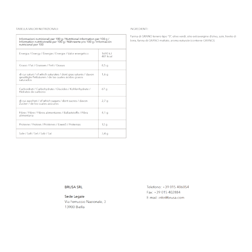 GRISSINI PIEMONTESI STIRATI ALLE OLIVE BRUSA