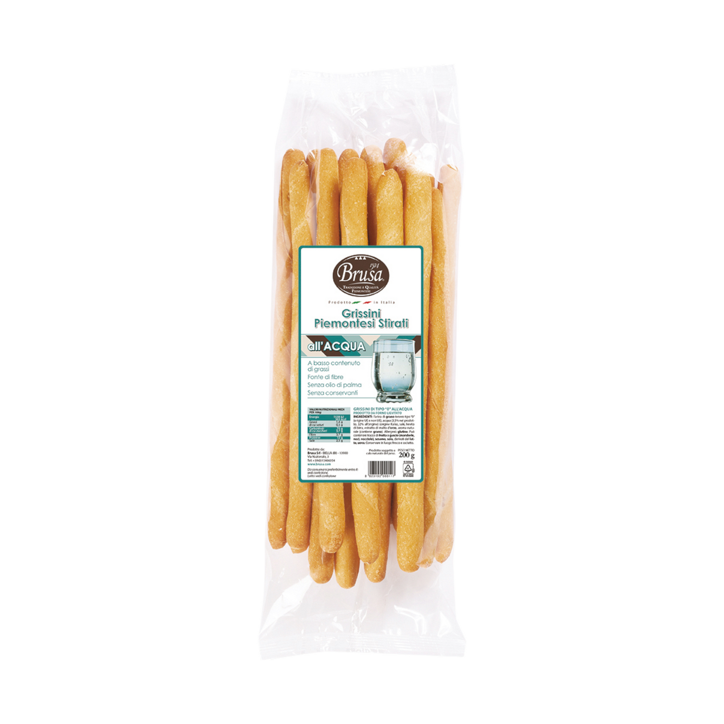 PIEDMONT GRISSINI STRETCHED WITHOUT FAT IN BRUSA WATER