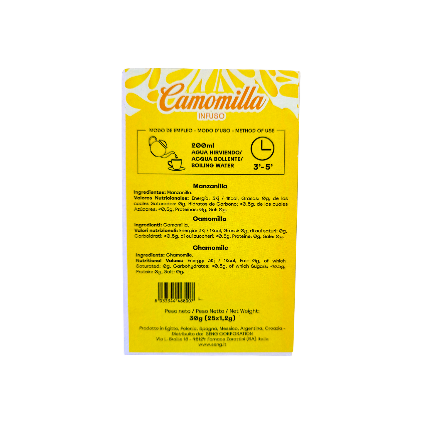 INFUSION TIME FAST – TISANA IN FILTRO CAMOMILLA SENG