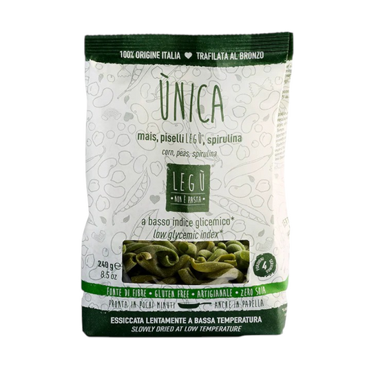 PASTA PROTEICA SENZA GLUTINE INTRECCI SPIRULINA, MAIS E PISELLI