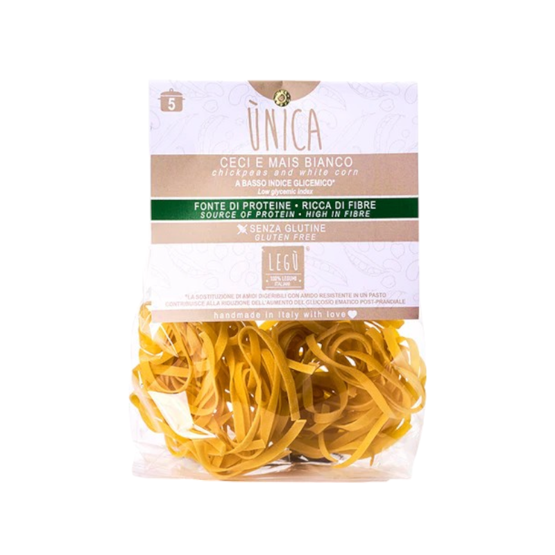 PASTA PROTEICA SENZA GLUTINE TAGLIATELLE MAIS BIANCO E CECI