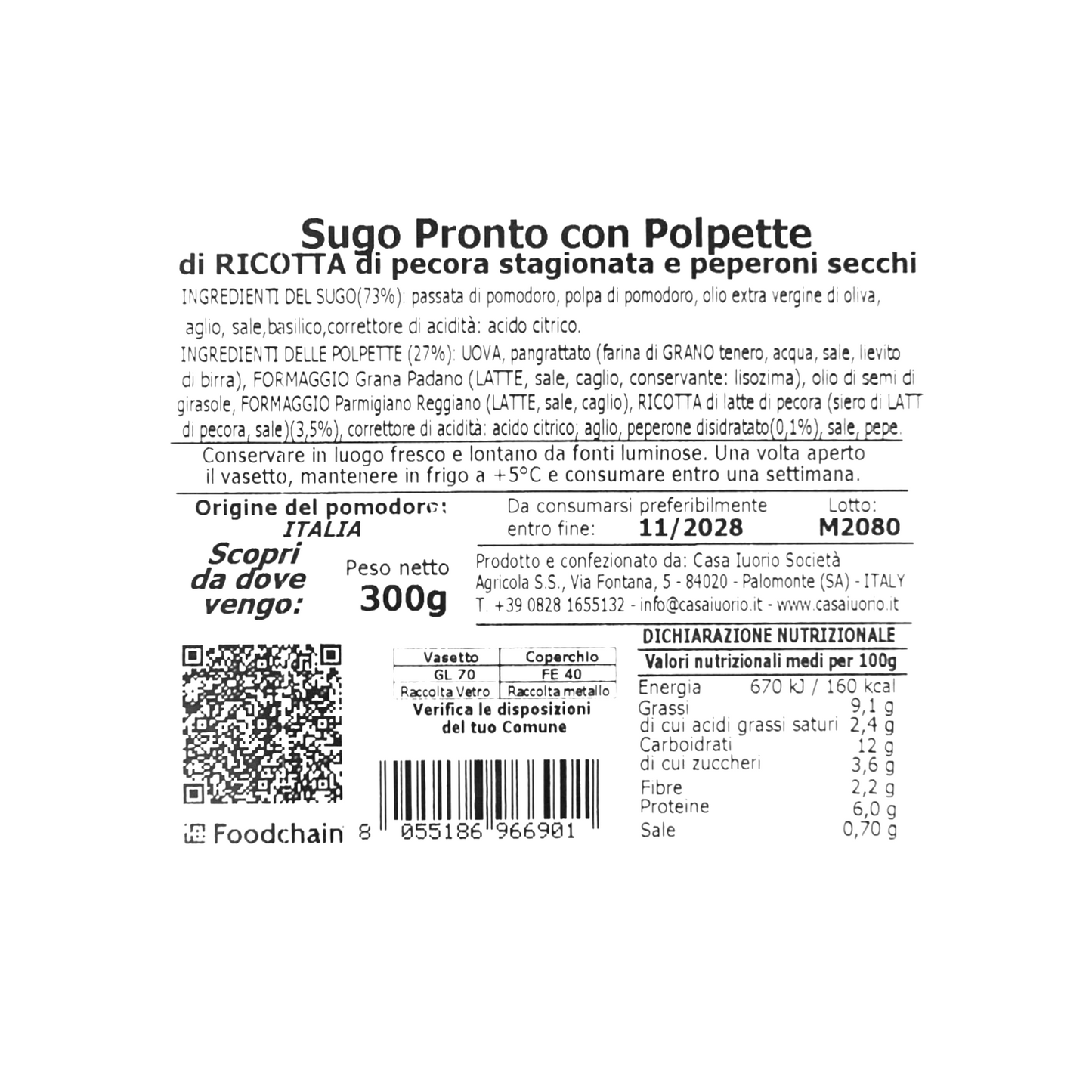 SUGO PRONTO ALLE POLPETTE DI RICOTTA NONNA PEPPA CASA IUORIO