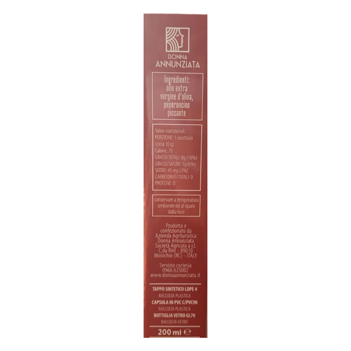 OLIO EXTRAVERGINE DI OLIVA AROMATIZZATO AL PEPERONCINO 