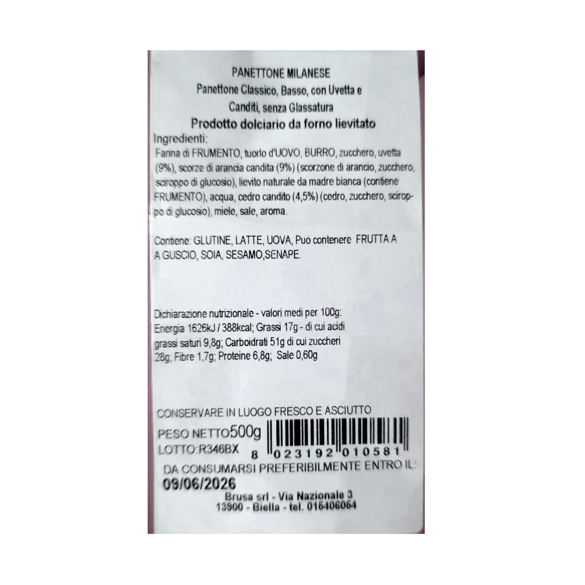 PANETTONE MILANESE BASSO