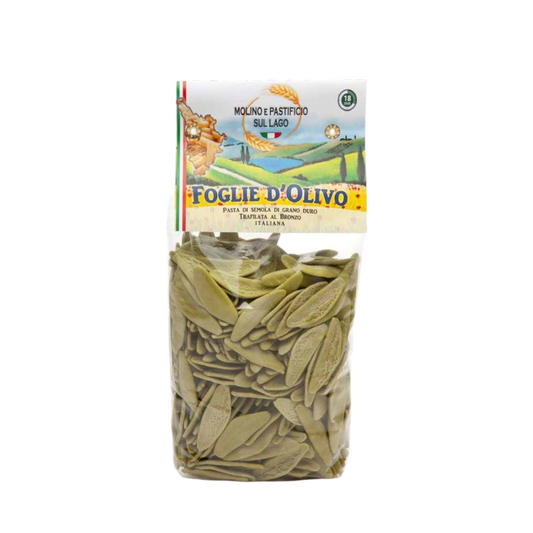 PASTA COLORATA FOGLIE D’OLIVO TRAFILATA AL BRONZO