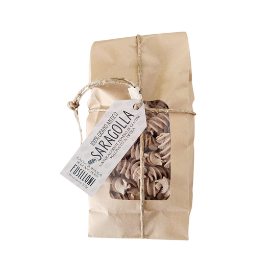 PASTA ARTIGIANALE FUSILLONI 100% GRANO SARAGOLLA TRAFILA AL BRONZO