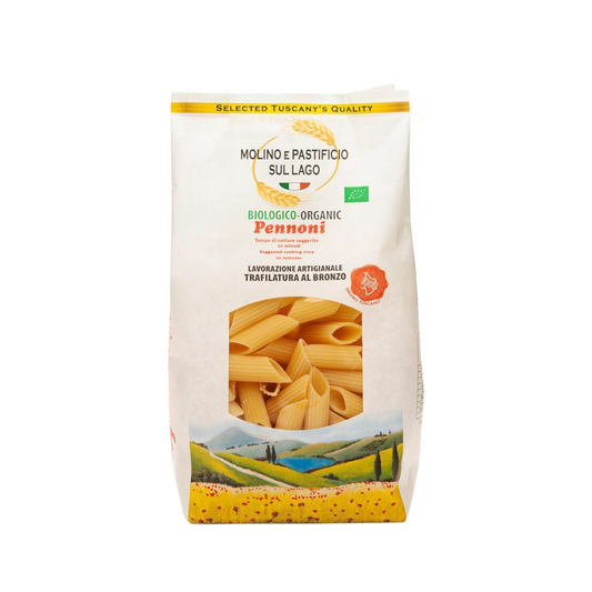 PASTA ARTIGIANALE GRANO DURO  PENNONI BIOLOGICI TRAFILA AL BRONZO