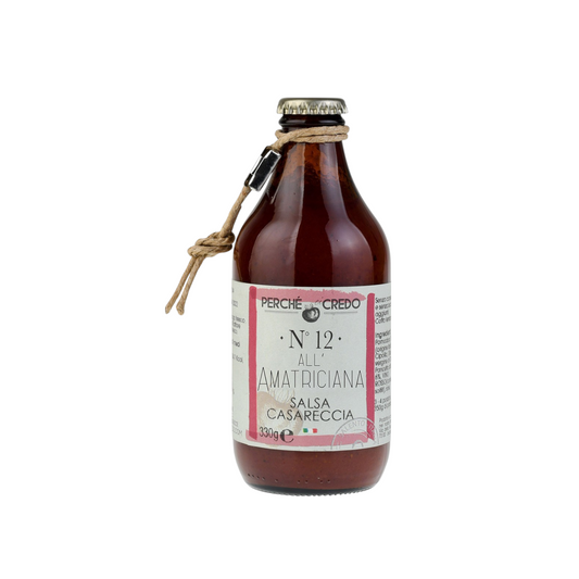 SALSA CASARECCIA ALL'AMATRICIANA CON PANCETTA  PERCHÉ CI CREDO