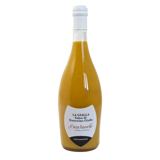 SALSA DI DATTERINO GIALLO IN ELEGANTE BOTTIGLIA CHAMPAGNE 75 CL CASA IUORIO