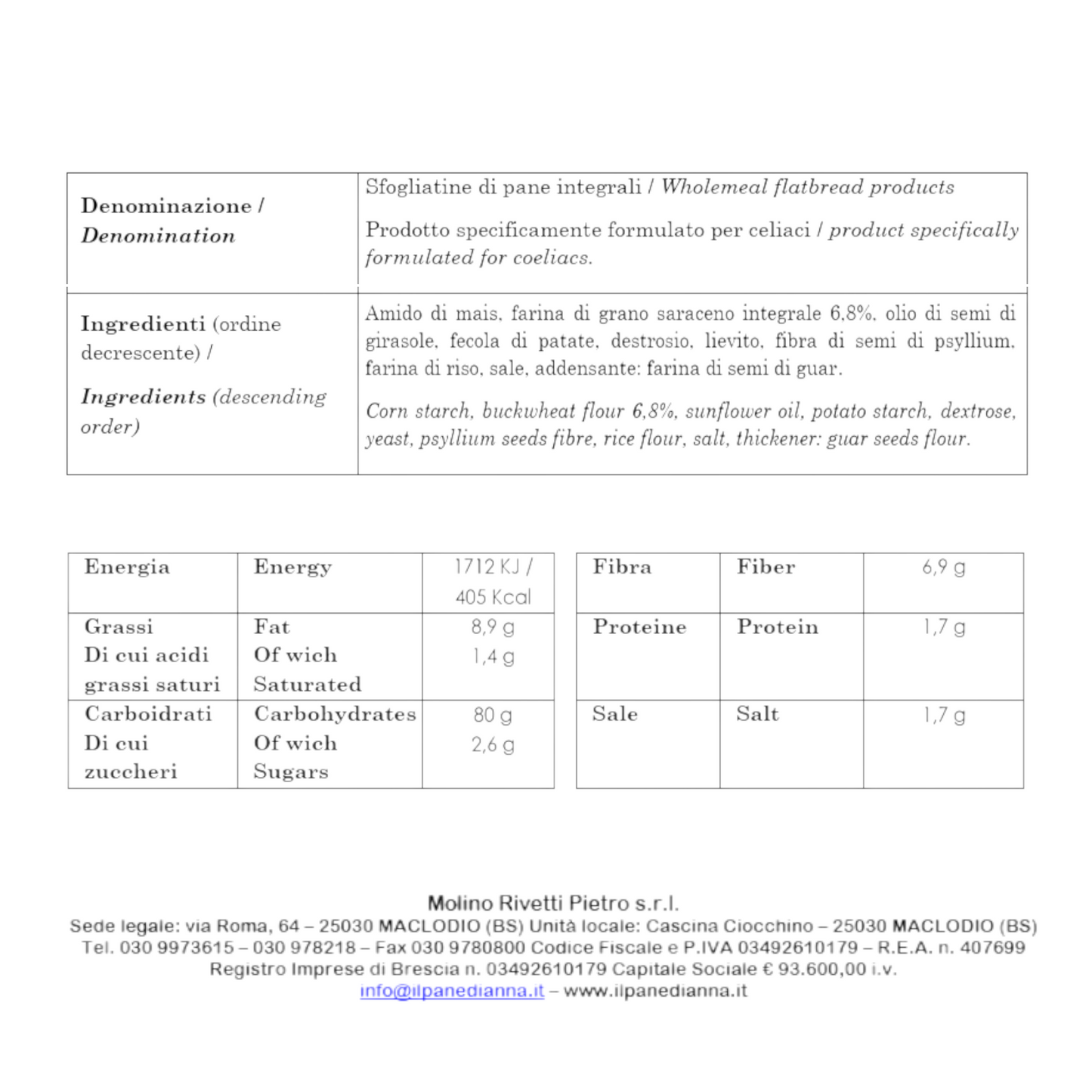 SFOGLIATINE DI PANE INTEGRALE SENZA GLUTINE IL PANE DI ANNA