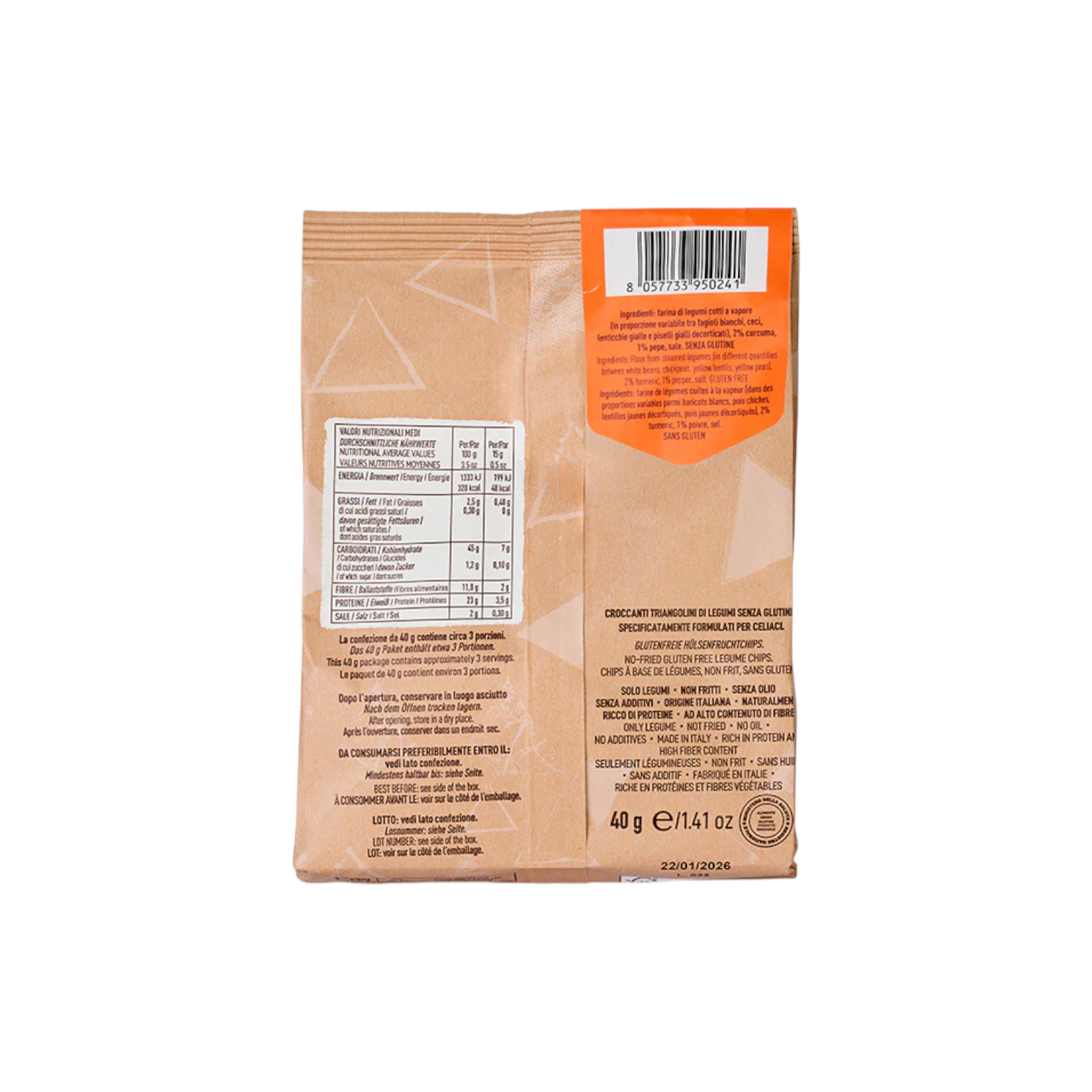 SNACK 100% LEGUMI CURCUMA E PEPE LEGU'